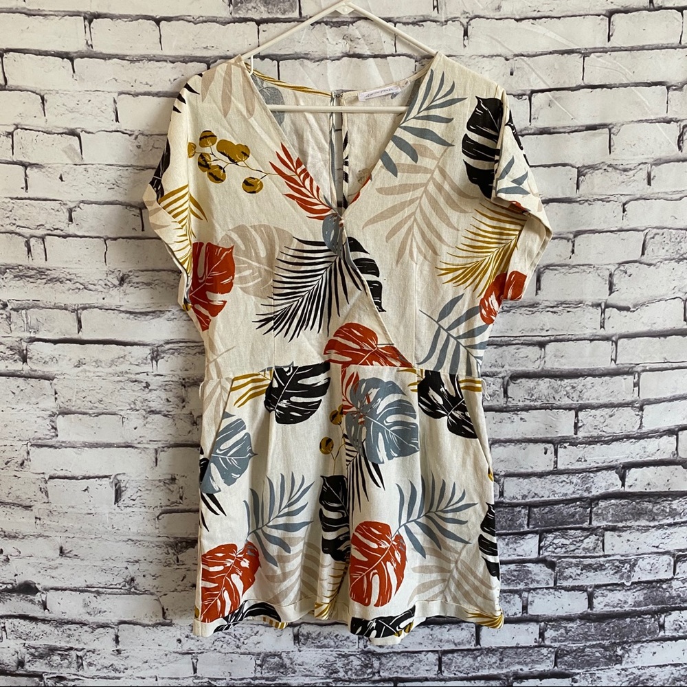 All In Favor Linen Blend Romper Nordstrom